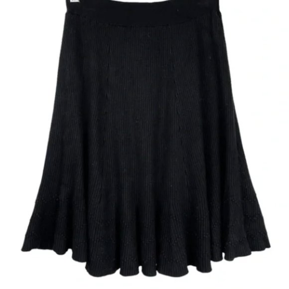 Maeve Jovie Black Ribbed Knit Skirt - Picture 2 of 8